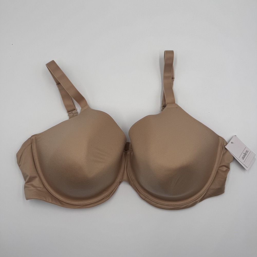 Auden Superstar Lightly Lined Full Coverage T-Shirt Bra 46D Beige NWT